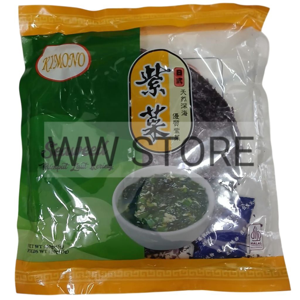

Rumput Laut Kering halal MUI KIMONO Seaweed 50g