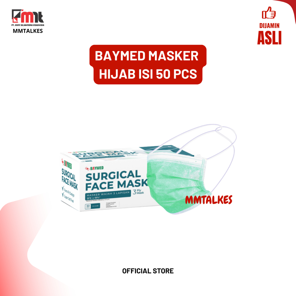 BAYMED MASKER HIJAB // Masker Hijab Surgical 3ply Baymed 50pcs