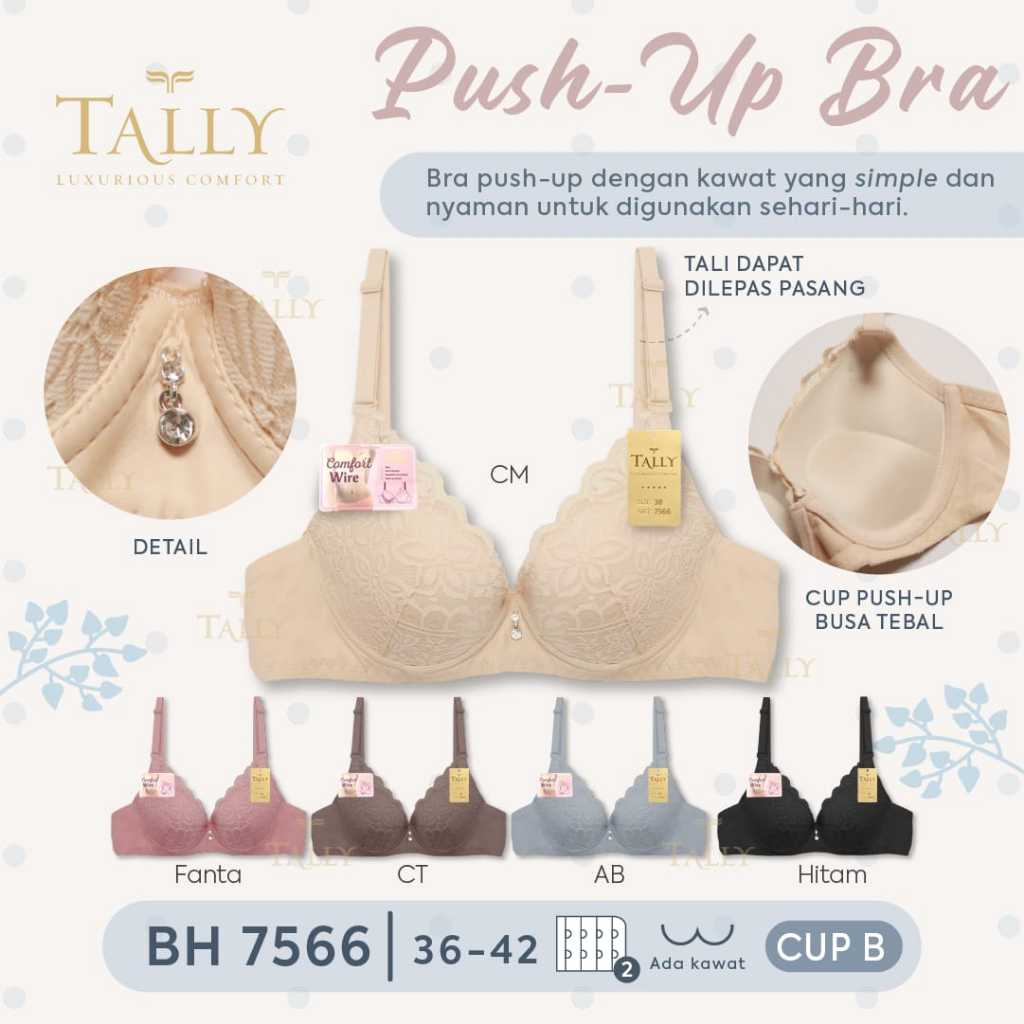 Bra Tally 7566 | Push Up Bra | Bra Pakai Kawat Busa Tebal