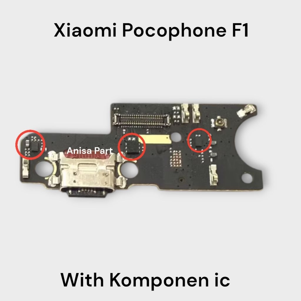 Papan Cas Konektor Cas Xiaomi Pocophone F1 Original Full Komponen Ic Board Charger Papan Cas Konekto