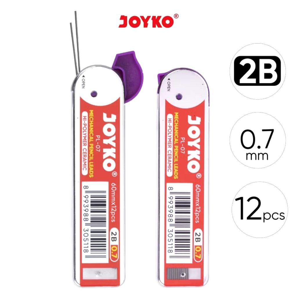 

Joyko PL-07 0.7mm | Pencil Lead 0.7mm | Isi Pensil 2B | Refill Mekanik