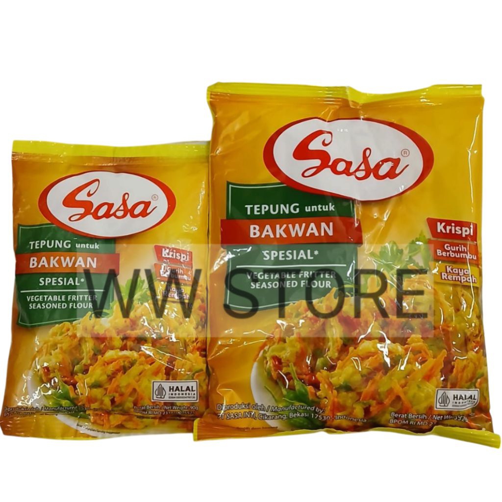 

Tepung untuk BAKWAN SPESIAL halal MUI Sasa Vegetable Fritter Seasoned Flour 90g 225g
