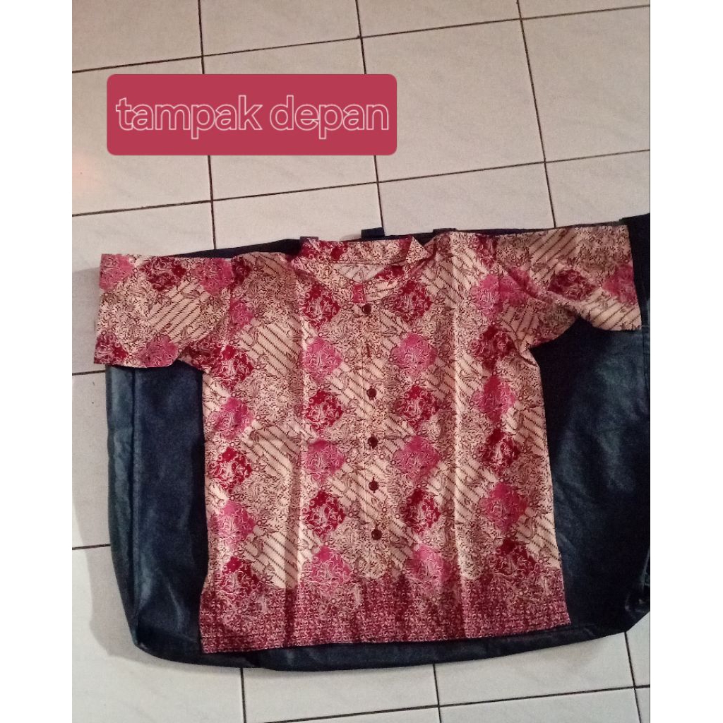 Batik Pria Lengan Pendek Merah Muda