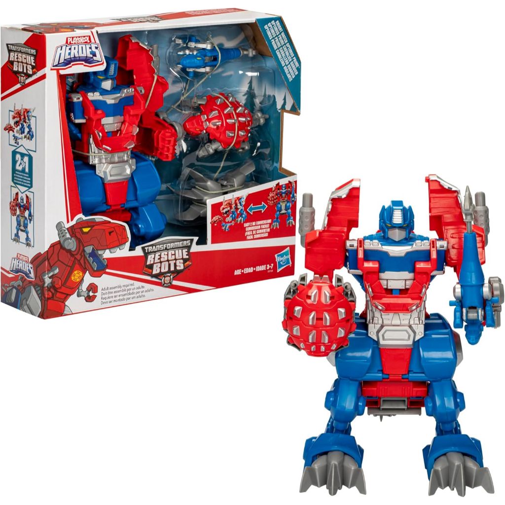 Transformers Rescue Bots Knight Watch Optimus Prime, Playskool Heroes Action Figure Toy