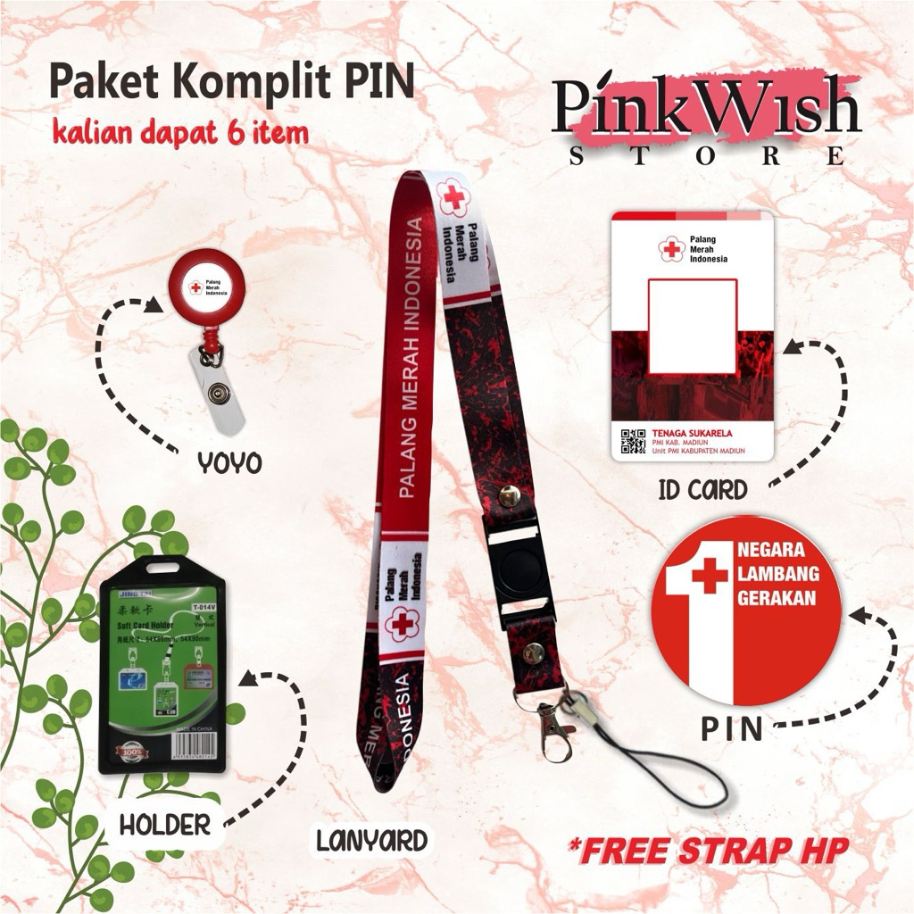 

Lanyard PMI HITAM MERAH / Tali idcard PMI HITAM MERAH [Ready stock] Termurah