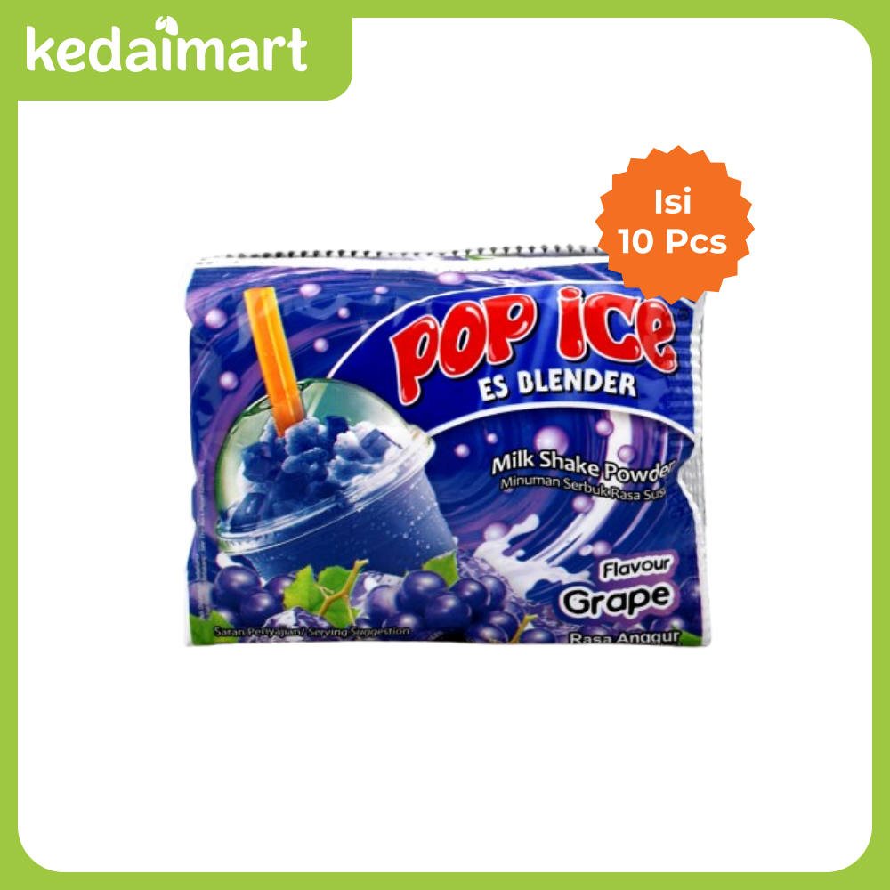 

Pop Ice Drink Powder Es Blender Anggur Renceng Isi 10 X 23 Gram