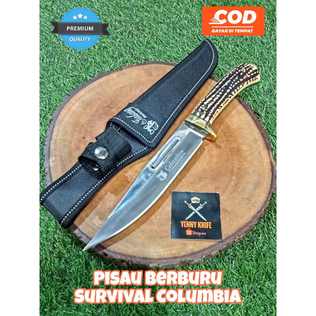 Pisau Columbia G10 Pisau Belati Berburu / Pisau Survival / Pisau Buscraft / Pisau Dapur Serbaguna / 