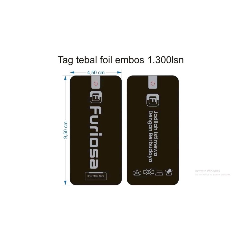 

Pesanan husus furiosa/hangtag tebal foil embos