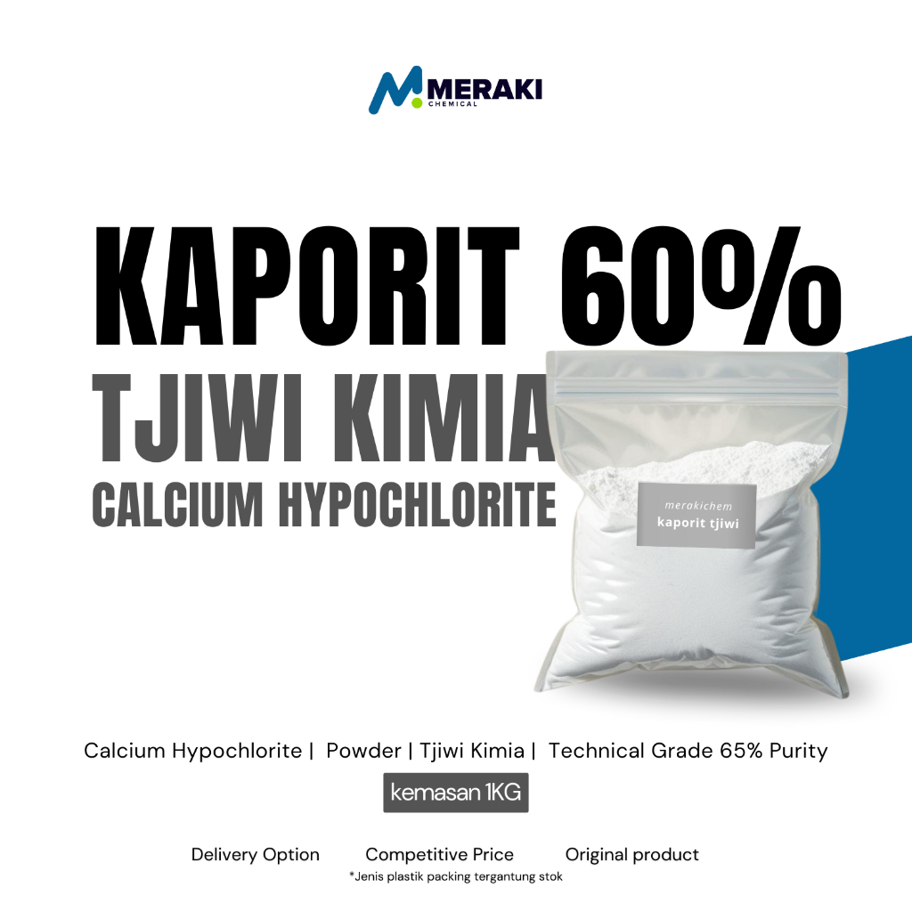 Kaporit Tjiwi Kimia 60% Kaporit Bubuk Tjiwi 1Kg