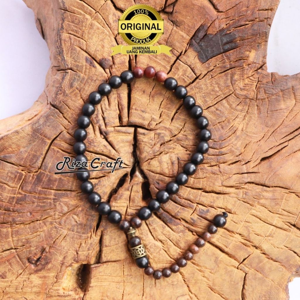 Tasbih 33 Butir Kayu Galih Kelor Hitam Jawa mix Galih Asem Nagasari Original ASLI 100%