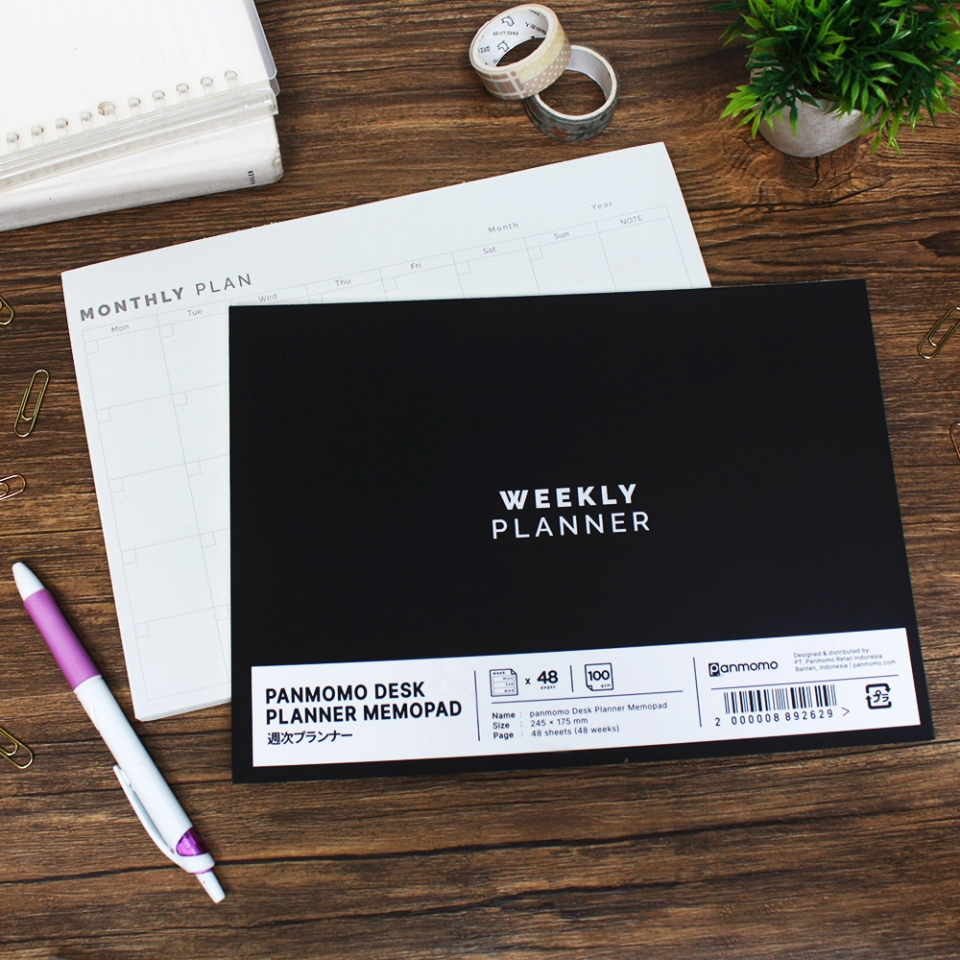 

PANMOMO Desk Planner Jurnal Kerja Memopad Catatan Harian Weekly Monthly Plan 48 Lembar B5