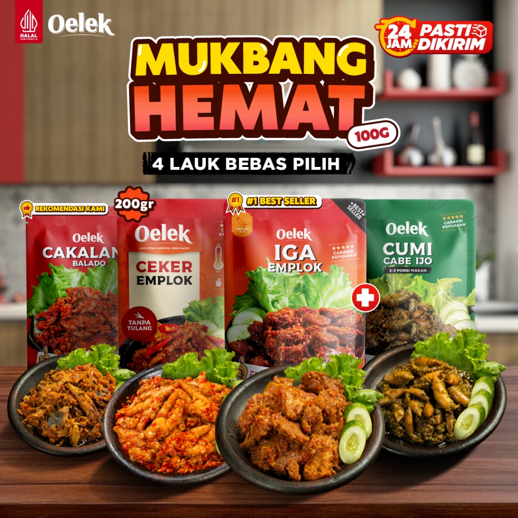 

Techaddict Store Oelek Mukbang Hemat 4 Lauk 100Gr Cobain Dulu Pilih A Emplok / Ceker Emplok /