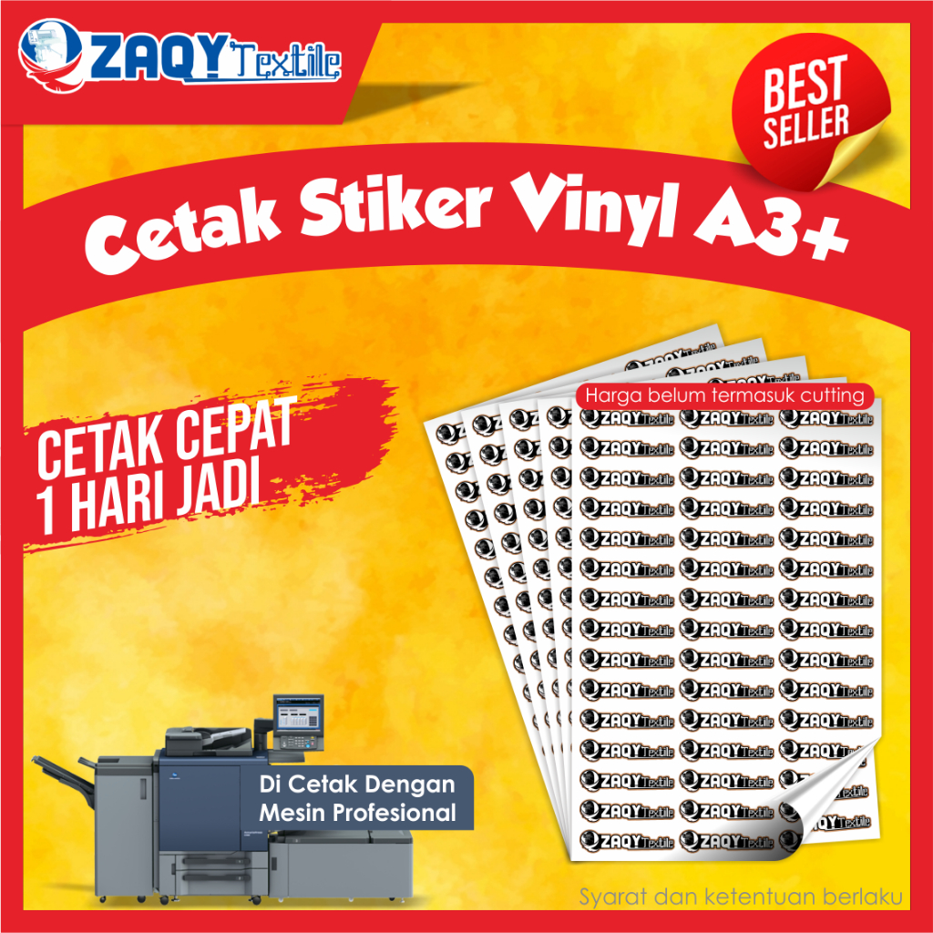 

Cetak Sticker Vinyl a3+ (32x48CM) / Cetak Label kemasan / label usaha makanan LANGSUNG JADI