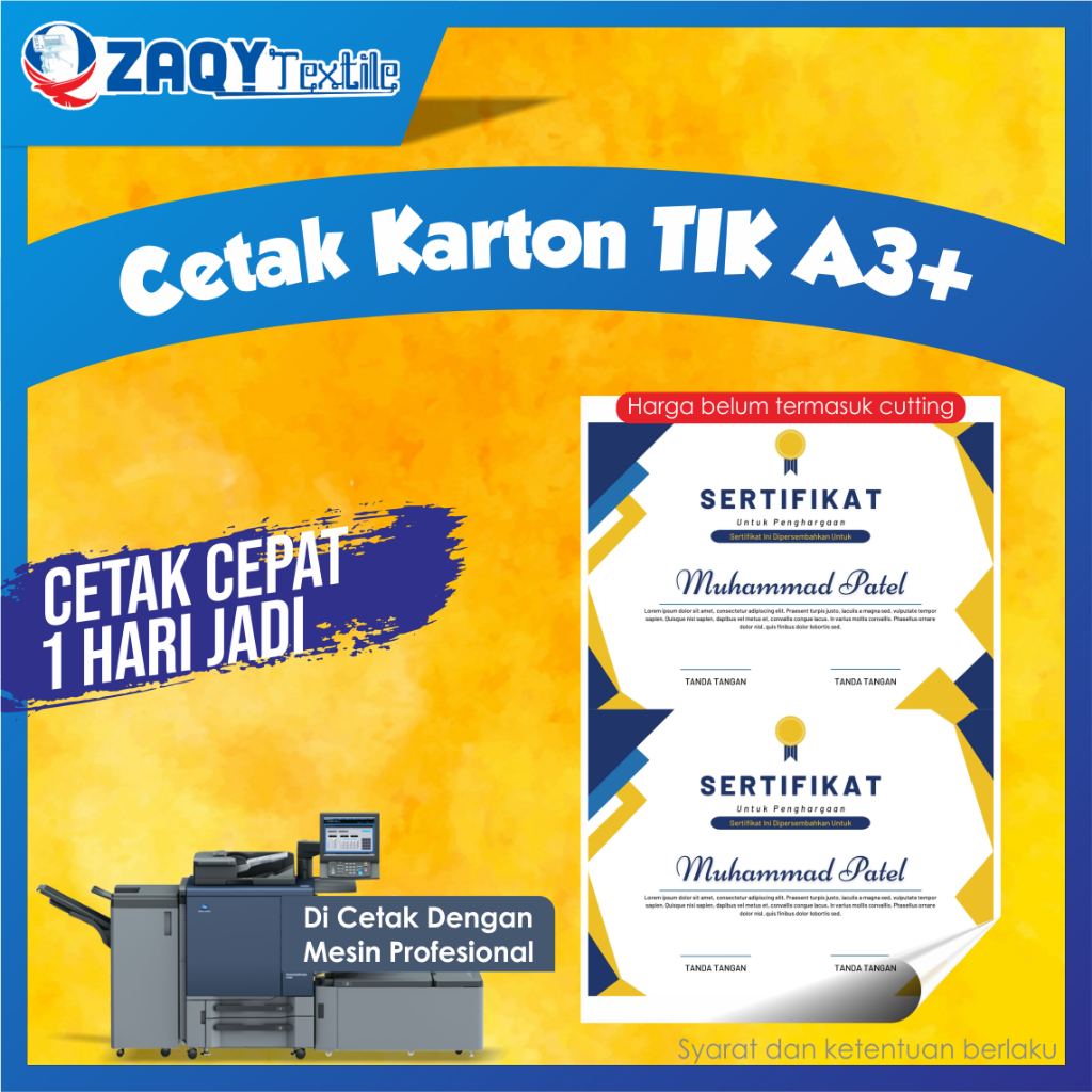 

Cetak Karton Tik a3+ (32x48CM) | Print Poster | Print Piagam
