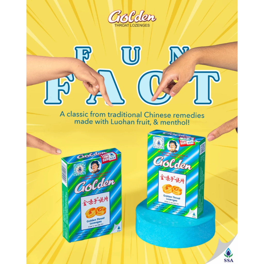

Golden Throat Lozenges Candy - Pelega Tenggorokan Permen Tenggorokan isi 12 Permen Batuk