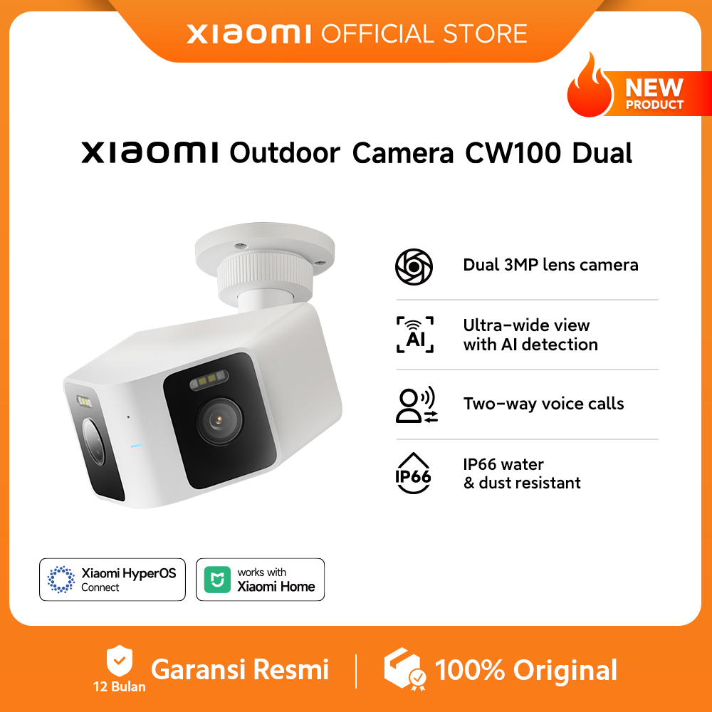 Xiaomi Outdoor Camera CW100 Dual | Dual 3MP lens camera | Ultra-wide view with AI detection | Two-wa
