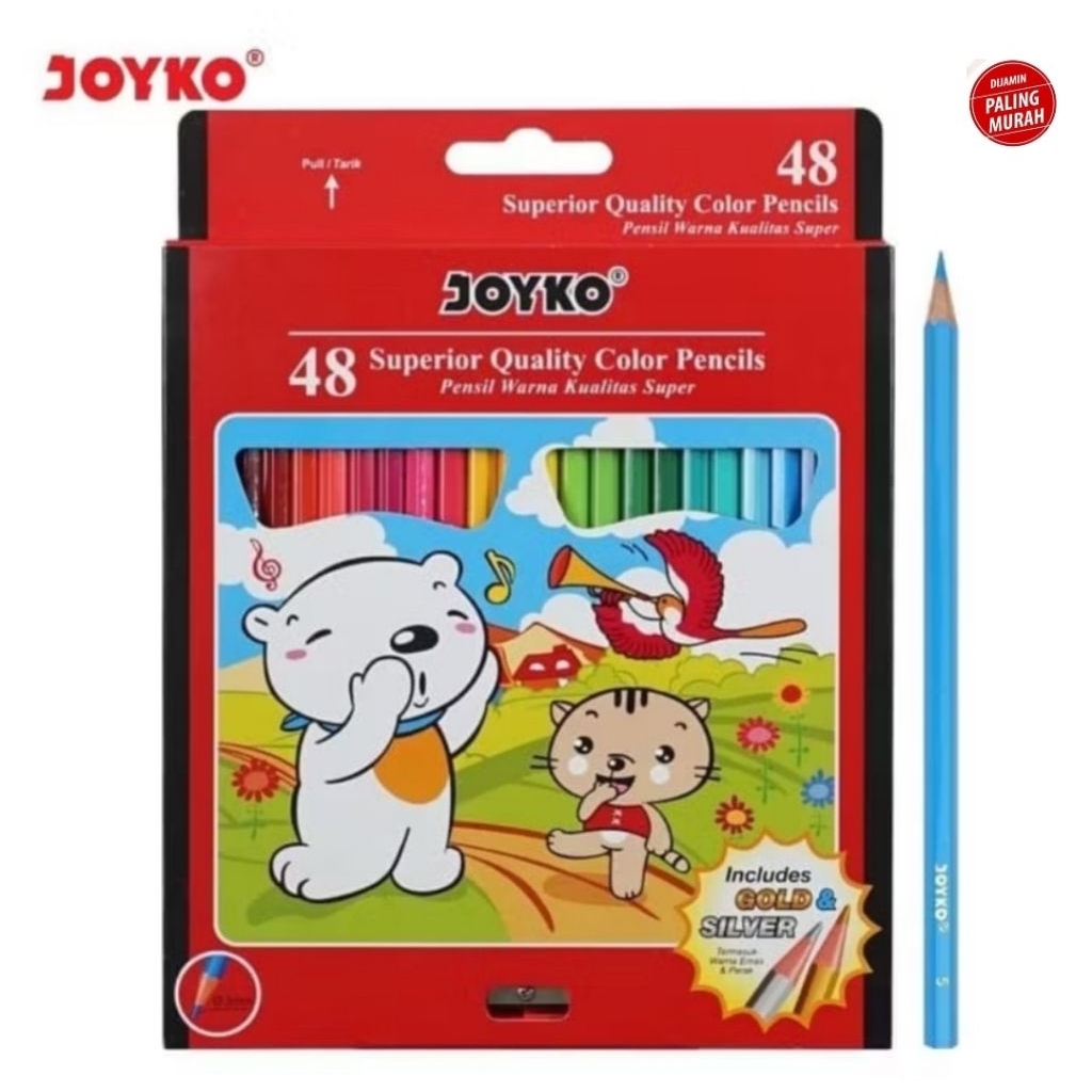 

REDYJoyko Color Pencils Pensil 48 Warna CP-48PB Klasik Classic Pencil Colors