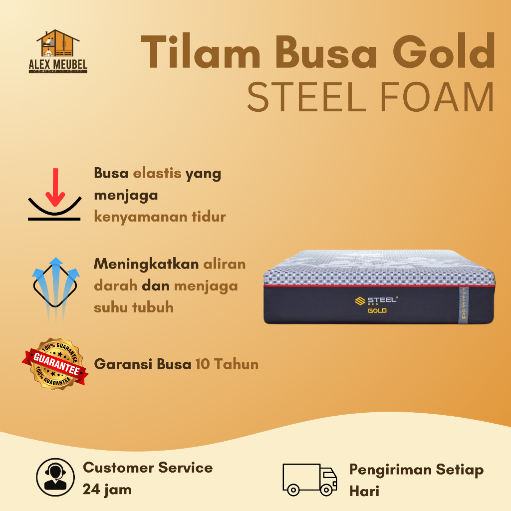 Steel Foam Kasur - Kasur Busa Gold Vacuum Mattress
