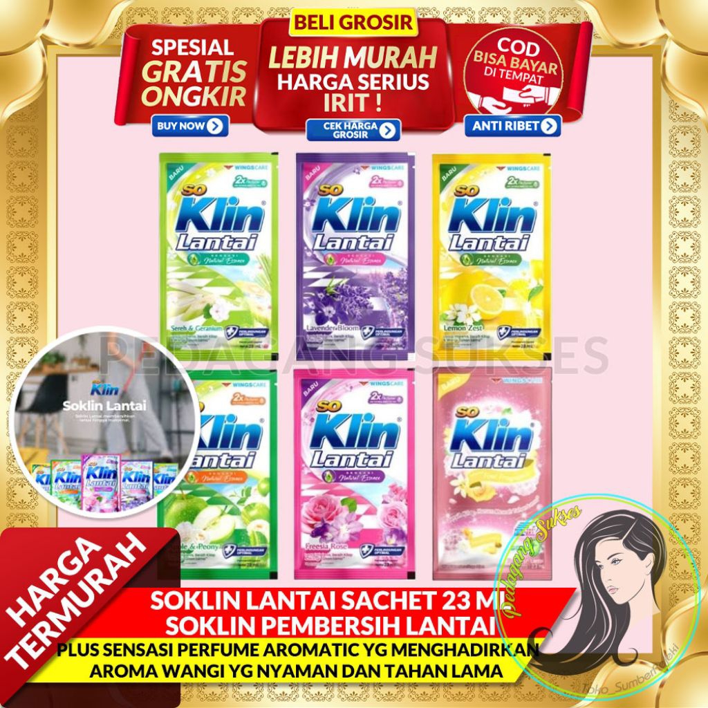 SOKLIN LANTAI SACHET 23 ML SOKLIN PEMBERSIH LANTAI ECER