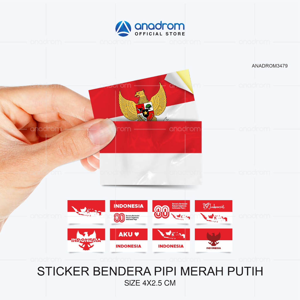

Sticker Pipi Bendera Indonesia | Sticker pipi Merah Putih | Sticker Agustus | Sticker Bendera | Anadrom 3479