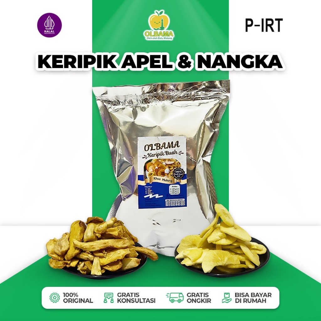 

Keripik Buah Apel / Nangka 100gr Oleh Oleh Khas Batu Malang | Camilan Kripik Asli 100% Gurih Renyah