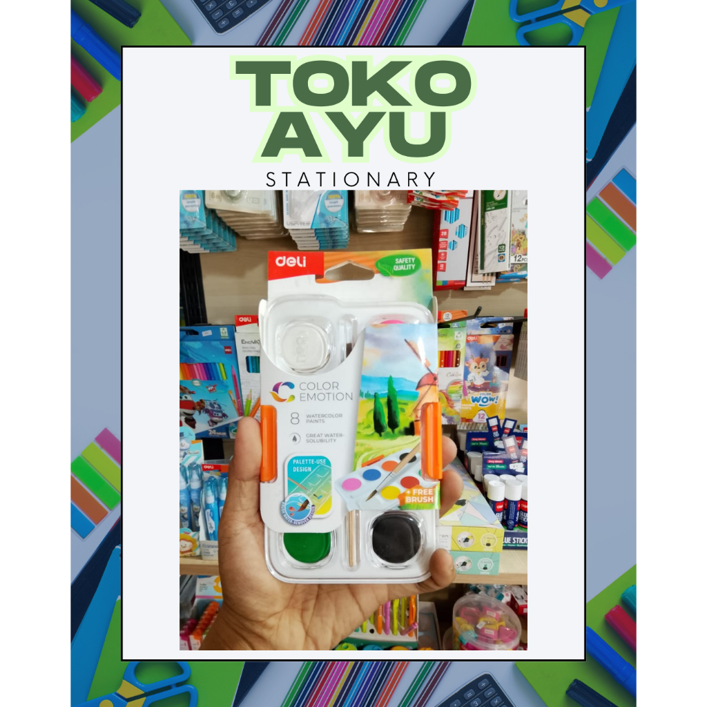 

Deli EC10-8 Cat Air / Watercolor Paint Color Emotion 8 Warna