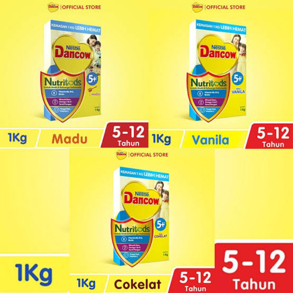 

Dancow 5+ Rasa Vanilla,Madu& Coklat 1kg