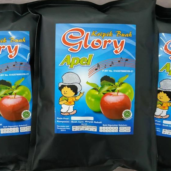 

Keripik Buah Apel Asli Glory Cemilan Kripik Gurih Manis Snack Buah Apel