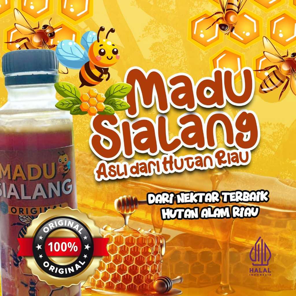 

Madu Lebah Sialang Asli Hutan Riau 460 ML