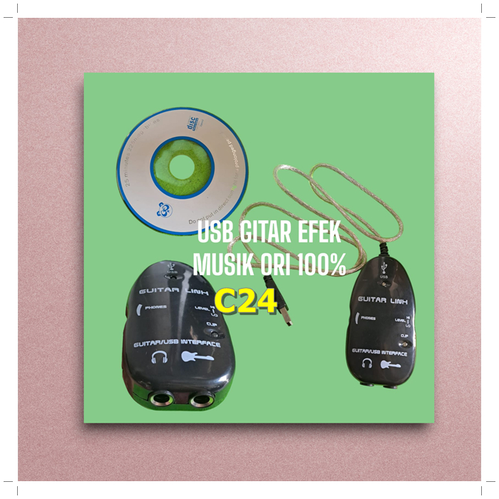 C24 USB EFEK GITAR 100% ORI SUARA LINK GUITAR MUSIK AUDIO AKSESORIS LAPTOP PC AMPLI SPEAKER VOCALIS 