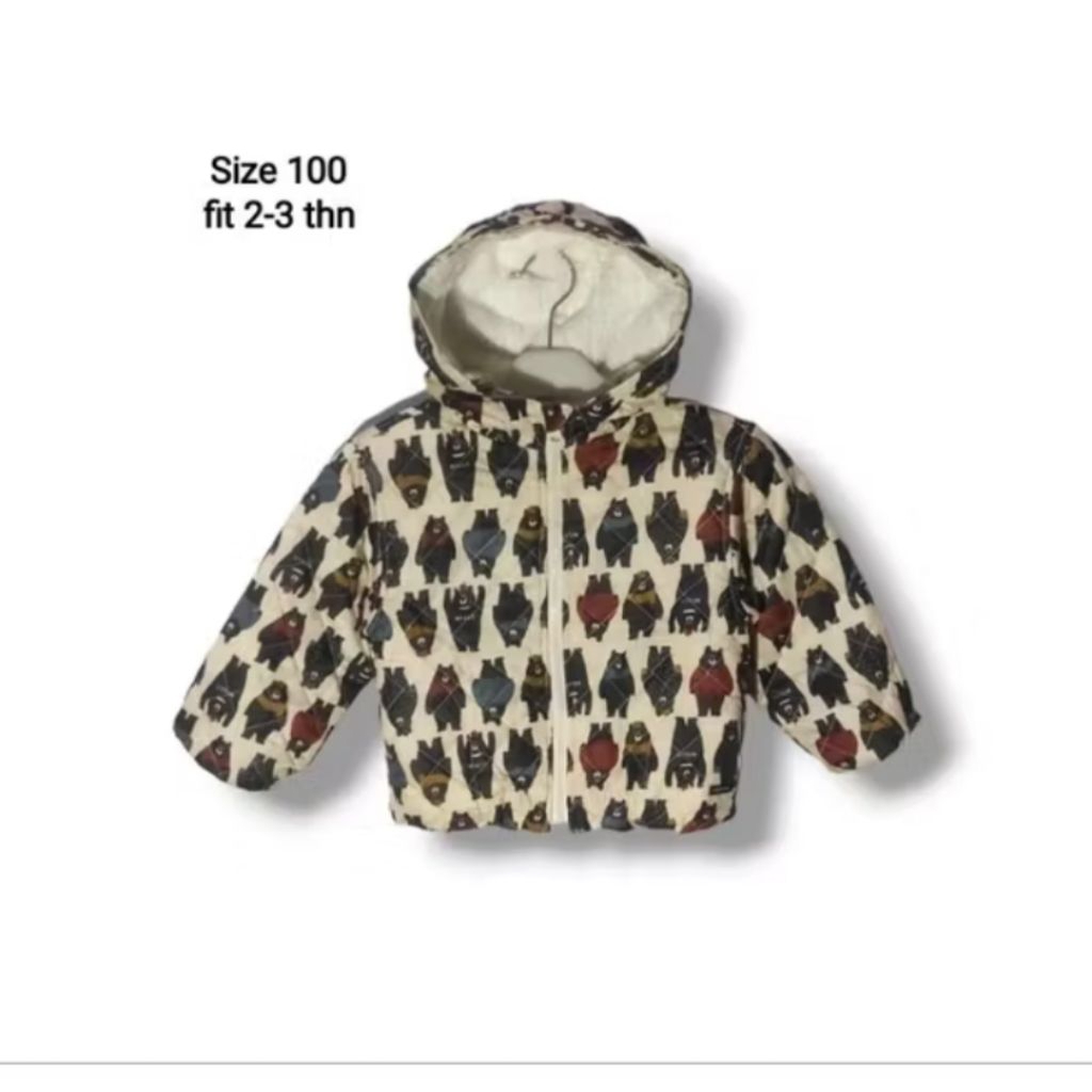 FUTAFUTA Kids Winter Puffer Jacket Fullprint Size 100 fit 2-3 years (P41xL37)
