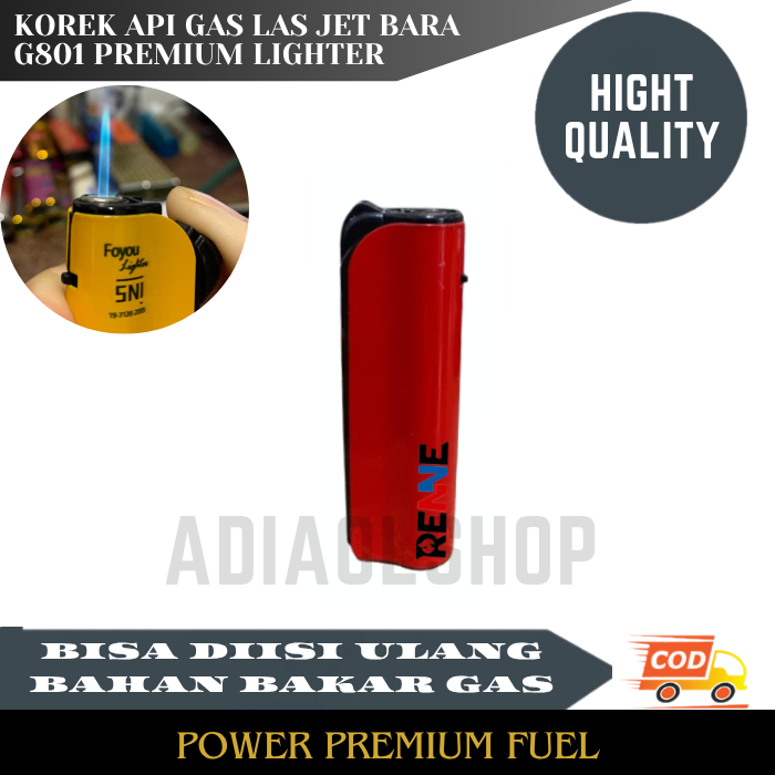 Korek Api Gas Torch Api Biru Polos Merah Korek Api Las Jet Windproof