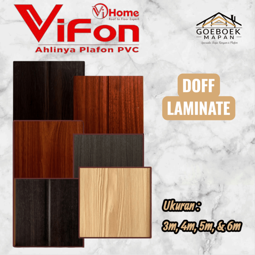 Vifon Ahlinya Plafon PVC 8mm Doff Laminate 3m,4m,5m,6m