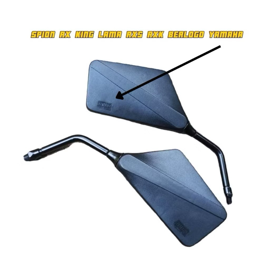 (COD) GRATIS ONGKIR spion kotak tempe rx king old rxs rx spesial berlogo yamaha TANGKAI HITAM DAN CR