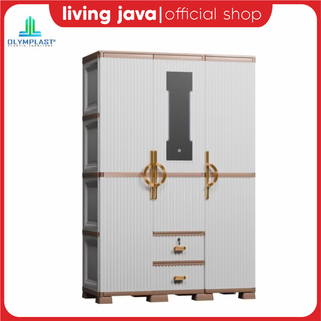 LEMARI PAKAIAN 3 PINTU OLYMPLAST LUXURY | LEMARI BAJU 3 PINTU PLASTIK