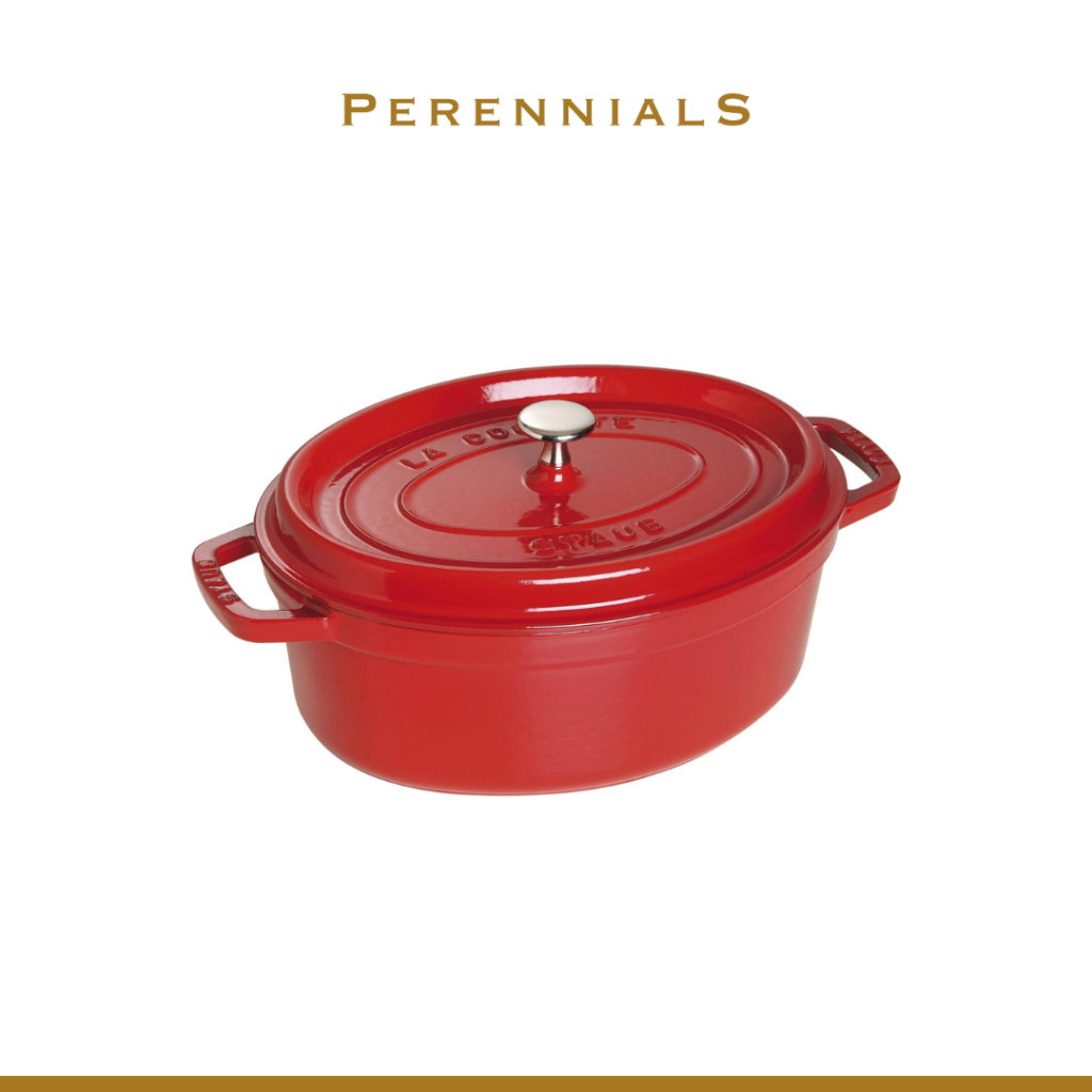 Panci Staub Cocotte 23cm Cherry Oval Panci Merah Oval