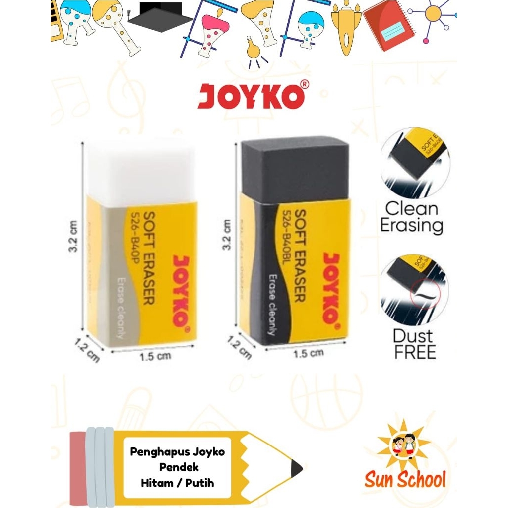

Penghapus Joyko 526-B40 P /BL Putih / Hitam