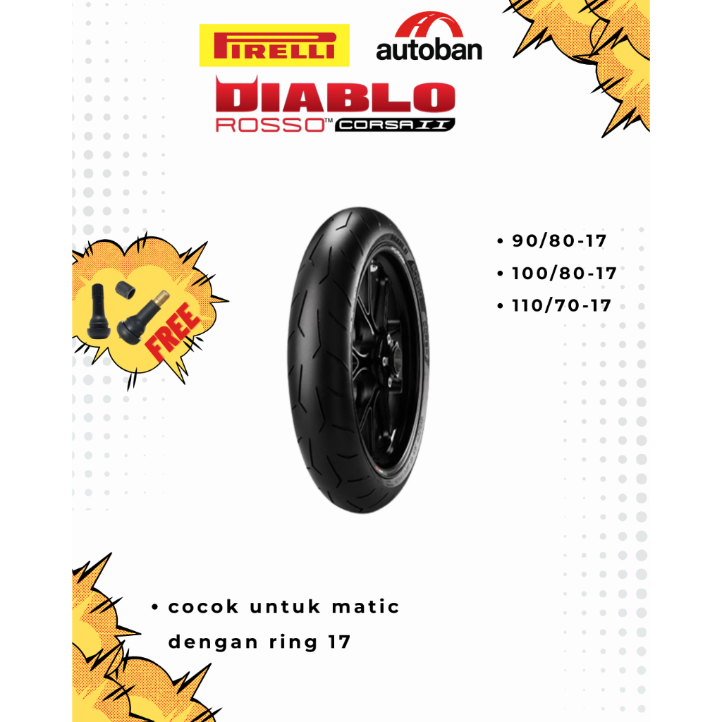 Ban Soft Compound Pirelli Diablo Rosso Corsa II [Untuk motor matic Ring 17]