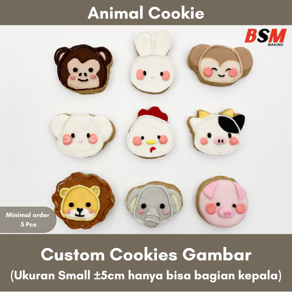 

Animal Cookies / Cookies Karakter Hewan / Sugar Cookies / Custom Cookies / Cookies Custom / Decorated Cookies