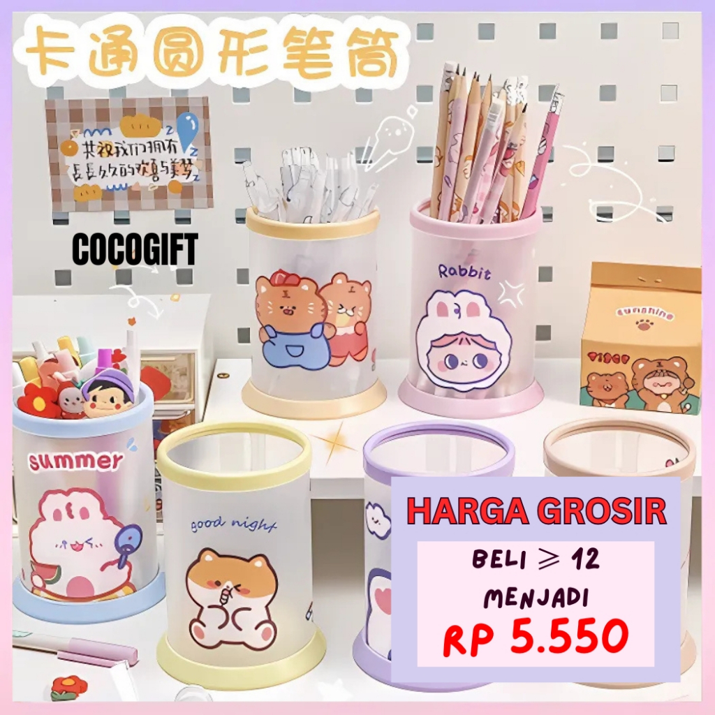 

Tempat Pena Cartoon Cute Tempat Pena Lipat Bulat - KP13