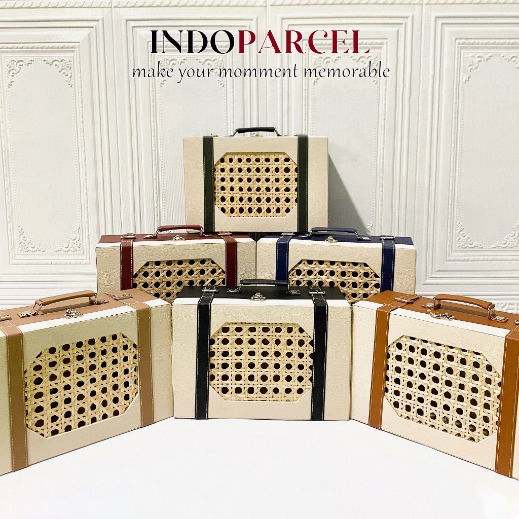 INDOPARCEL - Seruni Bamboo Case Tas Hard Box Koper Kotak Antik Anyaman Bambu Tempat Penyimpan Bentuk