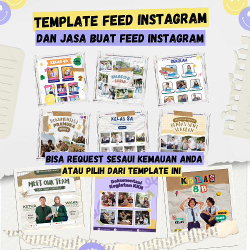 Template Feed Instagram Kelas & Organisasi | Bisa Edit Sendiri atau Jasa Buat Desain Feed