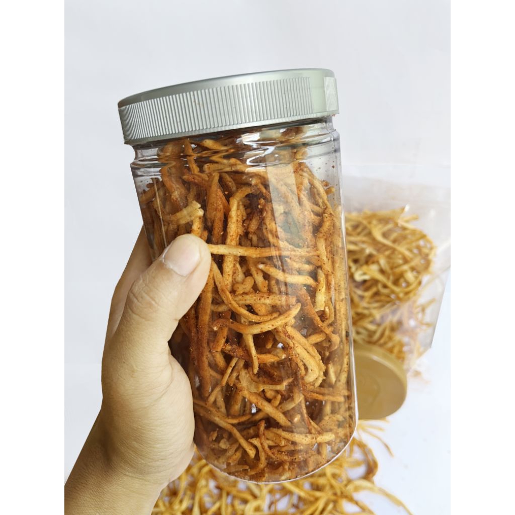 

sistik mie pedas toples 1000ml cemilan jajanan renyah gurih lezat