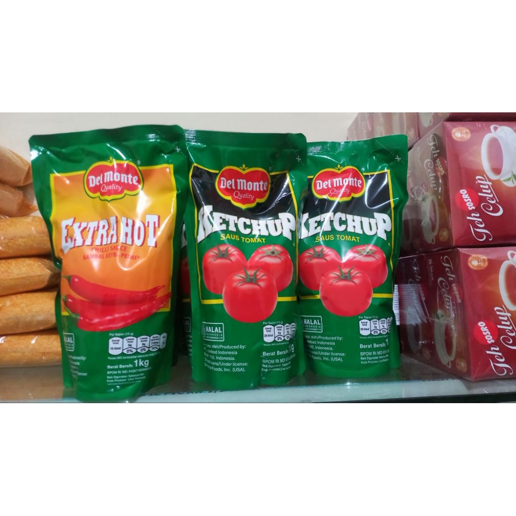 

DEL MONTE QUALITY KETCHUP & EXTRA HOT 1KG SAOS TOMAT & Saus Pedas