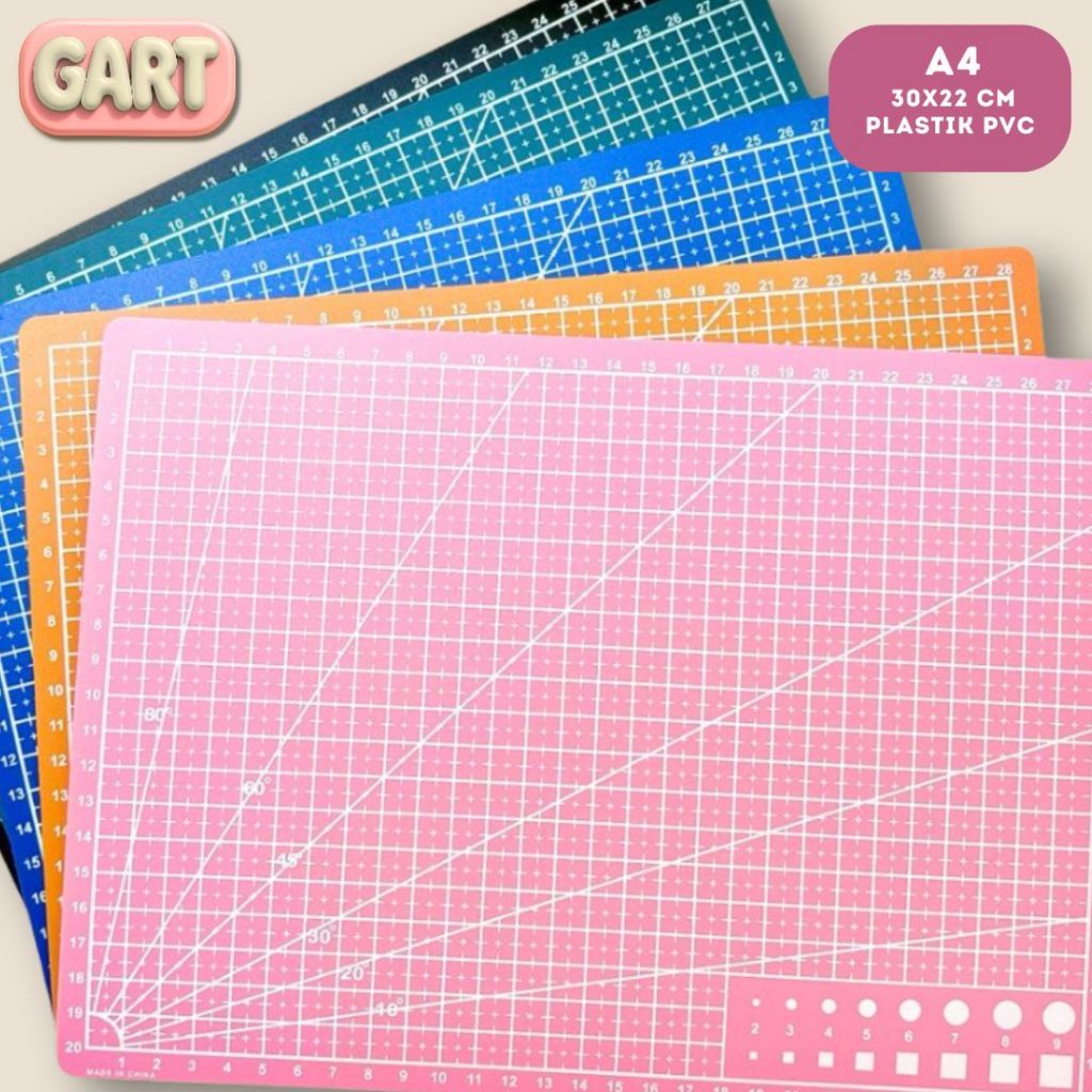 

CUTTING MAT A4 PVC (( BAHAN PLASTIK TIPIS 1MM )) 30x22cm - Alas Gambar Alas Potong Kerajinan Tangan