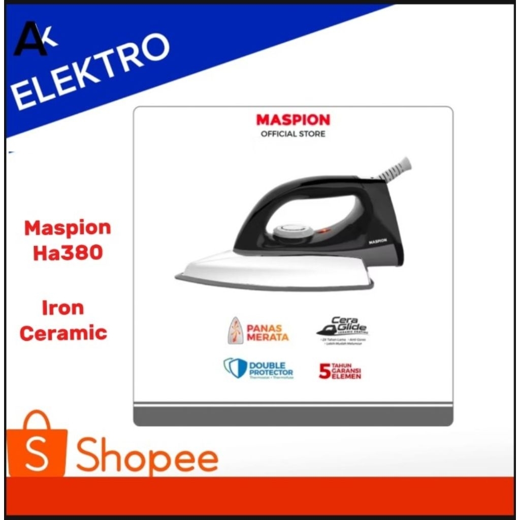 Setrika Maspion Automatic Iron Ceramic Ha-380 / Setrika Maspion Ha380