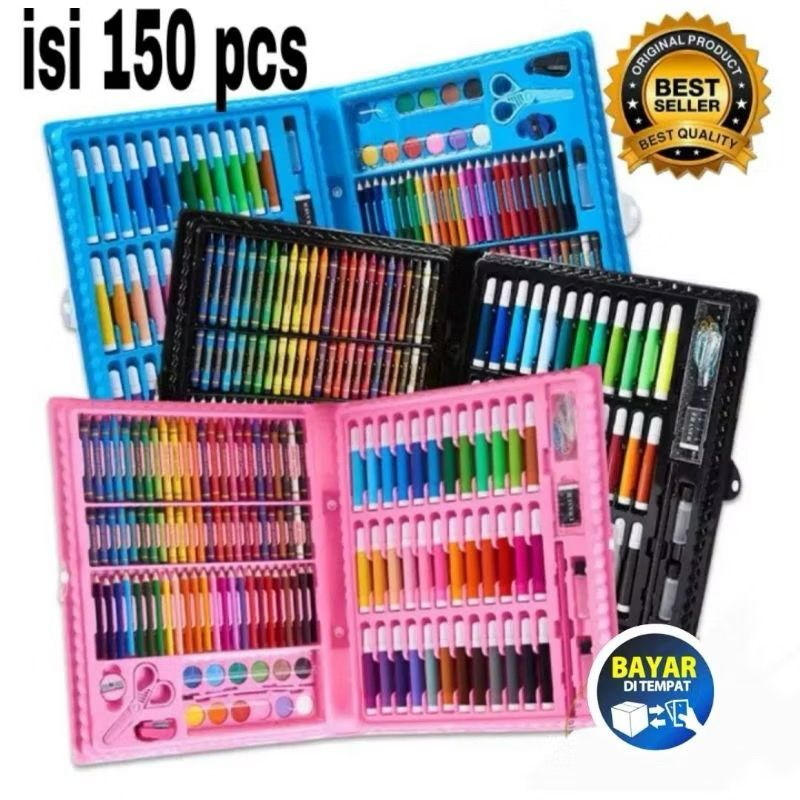 

Set Alat Gambar 150 Pcs Anak – Crayon Spidol Pensil Warna Lengkap dengan Box