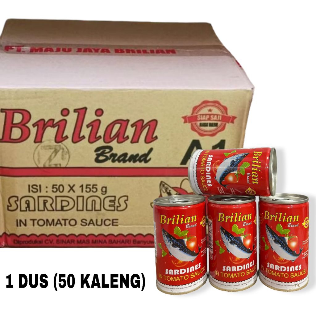 

Sarden Brilian 155g • 1 Dus isi 50 Kaleng • Promo