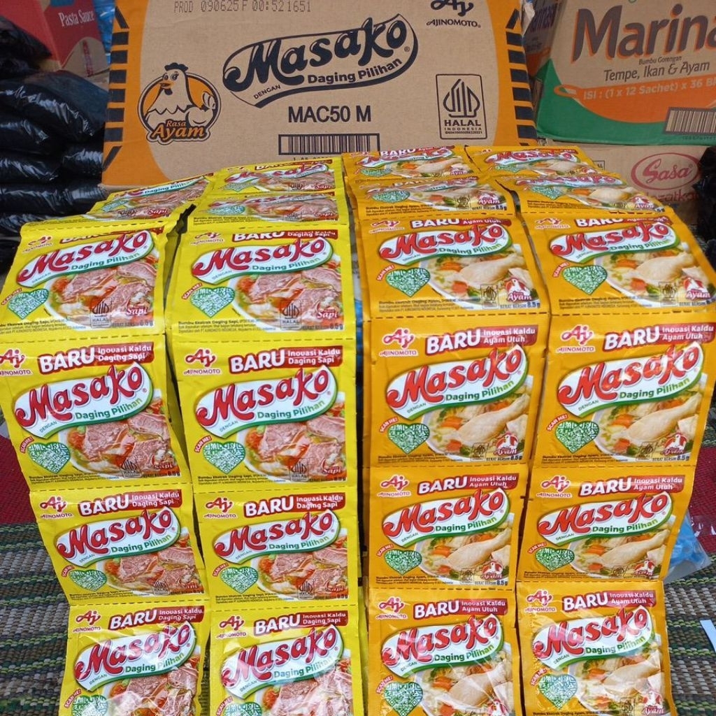 

Masako ayam Masako sapi 1 renceng isi 12sachet