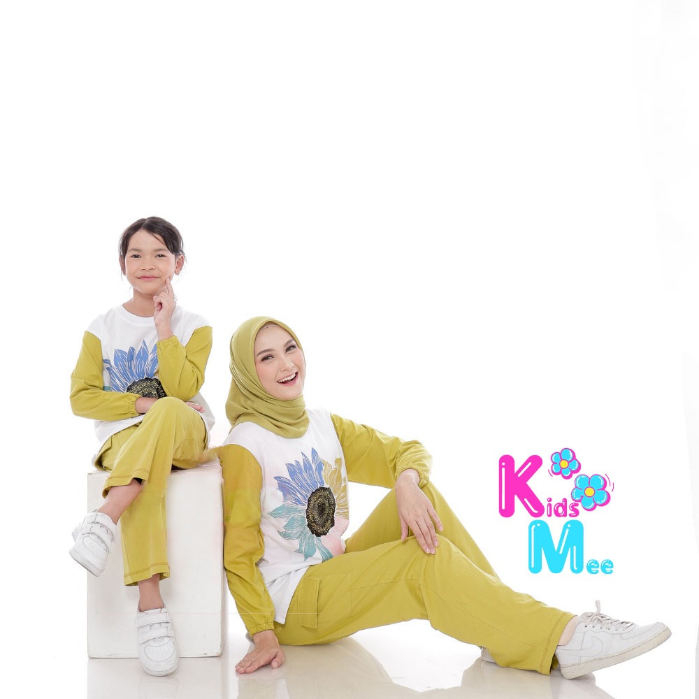 Setelan kaos Couple Ibu dan Anak Perempuan Terbaru Katun Premium Tebal Setelan Wanita Couple Setcel